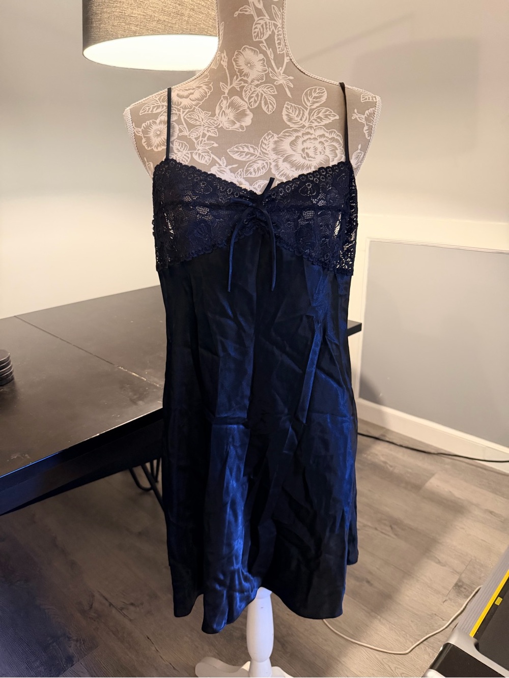 Lace satin slip dress vintage large